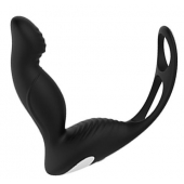 Черный вибромассажер простаты P-PLEASER W ERECTION ENHANCE - Dream Toys - в Златоусте купить с доставкой