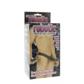 Мужской фаллопротез с вибрацией ROBOTIC MALE STRAP-ON BLACK - 17 см. - Seven Creations - купить с доставкой в Златоусте