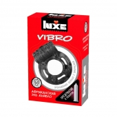 Чёрное эрекционное виброкольцо Luxe VIBRO  Африканский Эль Дьябло  + презерватив - Luxe - в Златоусте купить с доставкой
