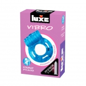 Голубое эрекционное виброкольцо Luxe VIBRO  Кошмар русалки  + презерватив - Luxe - в Златоусте купить с доставкой
