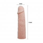 Закрытая телесная насадка-фаллос - 17 см. - Sex Expert - в Златоусте купить с доставкой