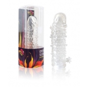 Закрытая прозрачная рельефная насадка Crystal sleeve - 13 см. - Erowoman-Eroman - в Златоусте купить с доставкой