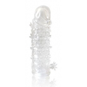 Закрытая прозрачная рельефная насадка Crystal sleeve - 13 см. - Erowoman-Eroman - в Златоусте купить с доставкой