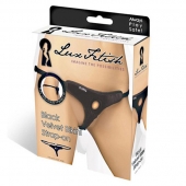 Черные плюшевые трусики для страпона - Lux Fetish - купить с доставкой в Златоусте