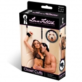 Черные фиксаторы с креплением к двери - Lux Fetish - купить с доставкой в Златоусте