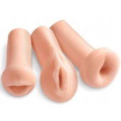 Комплект из 3 мастурбаторов All 3 Holes: вагина, анус, ротик - Pipedream - в Златоусте купить с доставкой