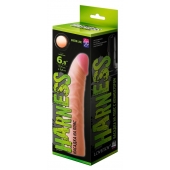 Телесная изогнутая насадка на Harness с коннектором GREEN LINE - 18 см. - LOVETOY (А-Полимер) - купить с доставкой в Златоусте