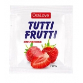 Пробник гель-смазки Tutti-frutti с земляничным вкусом - 4 гр. - Биоритм - купить с доставкой в Златоусте