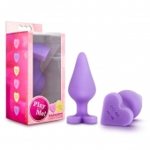 Фиолетовая анальная пробка Naughty Candy Heart Do Me Now - 8,9 см. - Blush Novelties - купить с доставкой в Златоусте
