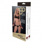 Красно-чёрные наручники на металлической цепочке - Blush Novelties - купить с доставкой в Златоусте