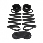 Чёрные манжеты для фиксации на кровати Bondage Bed Strap - Lux Fetish - купить с доставкой в Златоусте