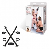 Чёрный набор для фиксации у двери - Lux Fetish - купить с доставкой в Златоусте