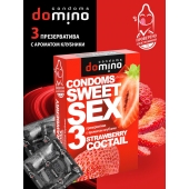 Презервативы для орального секса DOMINO Sweet Sex с ароматом клубничного коктейля  - 3 шт. - Domino - купить с доставкой в Златоусте