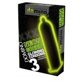 Презервативы DOMINO Neon Green со светящимся в темноте кончиком - 3 шт. - Domino - купить с доставкой в Златоусте