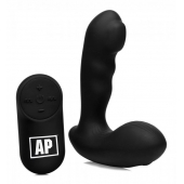 Черный стимулятор простаты Alpha-Pro 7X P-Milker Silicone Prostate Stimulator with Milking Bead - XR Brands - в Златоусте купить с доставкой