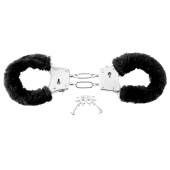 Меховые чёрные наручники Beginner s Furry Cuffs - Pipedream - купить с доставкой в Златоусте