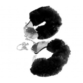 Металлические наручники Furry Love Cuffs с черным мехом - Pipedream - купить с доставкой в Златоусте