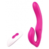 Ярко-розовый безремневой страпон REMOTE DOUBLE DIPPER - 22 см. - Dream Toys - купить с доставкой в Златоусте