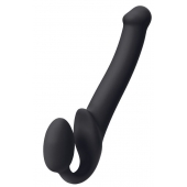 Черный безремневой страпон Silicone Bendable Strap-On M - Strap-on-me - купить с доставкой в Златоусте