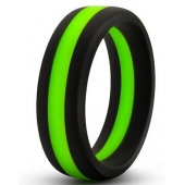 Черно-зеленое эрекционное кольцо Silicone Go Pro Cock Ring - Blush Novelties - в Златоусте купить с доставкой