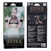 Черные мягкие наручники Entice French Cuffs с цепью - California Exotic Novelties - купить с доставкой в Златоусте