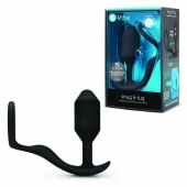 Черное эрекционное кольцо с анальным плагом Snug   Tug - b-Vibe - в Златоусте купить с доставкой