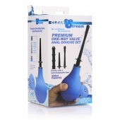 Анальный душ с 3 насадками Premium One-way Valve Anal Douche Set - XR Brands - купить с доставкой в Златоусте