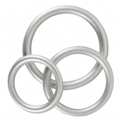 Набор из 3 эрекционных колец под металл Metallic Silicone Cock Ring Set - Orion - в Златоусте купить с доставкой
