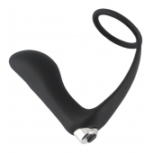 Черное эрекционное кольцо с анальной вибропробкой Vibrating Ring   Plug - Orion - в Златоусте купить с доставкой