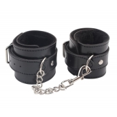 Черные оковы на ноги Obey Me Leather Ankle Cuffs - Chisa - купить с доставкой в Златоусте