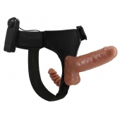 Страпон с вагинальной пробкой и вибрацией Ultra Passionate Harness - 16 см. - Baile - купить с доставкой в Златоусте
