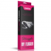 Серебристая плетка Struggle My Flogger с черной ручкой - 45 см. - Lovetoy - купить с доставкой в Златоусте