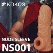 Телесная открытая насадка-реалистик с подхватом мошонки Nude Sleeve M - 12 см. - KOKOS - в Златоусте купить с доставкой