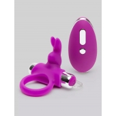 Лиловое виброкольцо с пультом ДУ Remote Control Cock Ring - Happy Rabbit - в Златоусте купить с доставкой