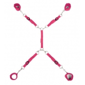 Ярко-розовый набор фиксаций на кровати Classic Bed Spreader - Lux Fetish - купить с доставкой в Златоусте