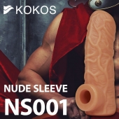 Телесная открытая насадка-реалистик с подхватом мошонки Nude Sleeve S - 10 см. - KOKOS - в Златоусте купить с доставкой