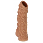 Телесная насадка с венками и открытой головкой Nude Sleeve S - 10 см. - KOKOS - в Златоусте купить с доставкой