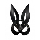 Черная кожаная маска зайки Miss Bunny - БДСМ Арсенал - купить с доставкой в Златоусте
