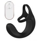 Черный анальный стимулятор с эрекционными кольцами Remote Couple Teaser - Dream Toys - в Златоусте купить с доставкой