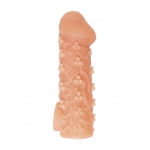 Телесная закрытая насадка с пучками шишечек Cock Sleeve Size L - 17,6 см. - KOKOS - в Златоусте купить с доставкой