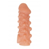 Телесная закрытая насадка с шариками Cock Sleeve Size M - 15,6 см. - KOKOS - в Златоусте купить с доставкой