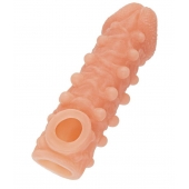 Телесная закрытая насадка с шариками Cock Sleeve Size M - 15,6 см. - KOKOS - в Златоусте купить с доставкой