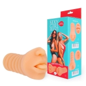 Телесный мастурбатор-ротик с высунутым язычком - Bior toys - в Златоусте купить с доставкой