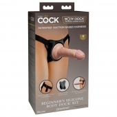 Страпон с телесной насадкой на присоске Beginner s Silicone Body Dock Kit - 14 см. - Pipedream - купить с доставкой в Златоусте