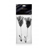 Зажимы для сосков с черными перьями Sweet Caress Feather Nipple Clumps - Sweet Caress - купить с доставкой в Златоусте