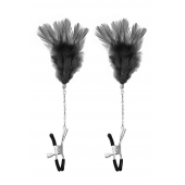 Зажимы для сосков с черными перьями Sweet Caress Feather Nipple Clumps - Sweet Caress - купить с доставкой в Златоусте