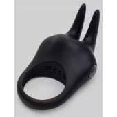 Черное эрекционное виброкольцо Sensation Rechargeable Vibrating Rabbit Love Ring - Fifty Shades of Grey - в Златоусте купить с доставкой