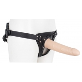 Пустотелый страпон Harness CLASSIC с бандажом - 19,5 см. - LOVETOY (А-Полимер) - купить с доставкой в Златоусте