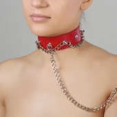 Красный ошейник из натуральной кожи - Sitabella - купить с доставкой в Златоусте