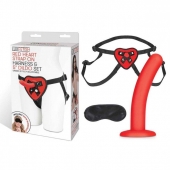 Красный поясной фаллоимитатор Red Heart Strap on Harness   5in Dildo Set - 12,25 см. - Lux Fetish - купить с доставкой в Златоусте